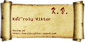 Károly Viktor névjegykártya