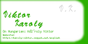 viktor karoly business card